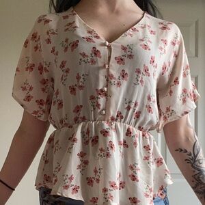 Floral Button-Down Blouse